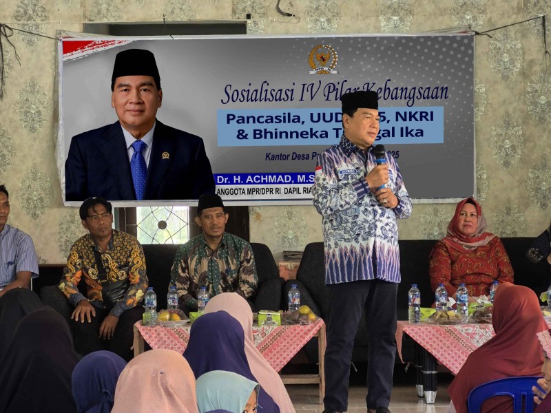 Sosialisasi 4 Pilar Kebangsaan di Kantor Desa Pasir Maju, Dihadiri 150 Orang Peserta