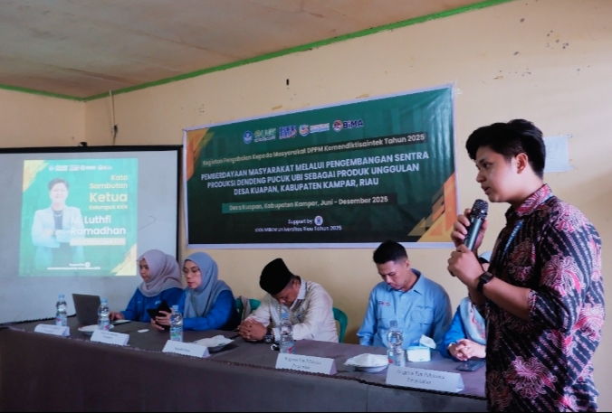 KKN MBKM UNRI Gelar Pelatihan Sentra Produksi Dendeng Pucuk Ubi di Desa Kuapan
