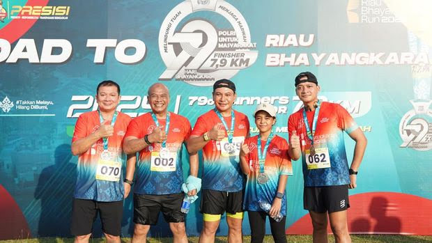 Melestarikan Nilai Budaya dan Lingkungan, 790 Warga Pekanbaru Ikuti Road to Bhayangkara Run 2025