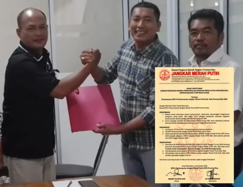Tidak Tegak Lurus, JMP Kabupaten Siak Dibubarkan