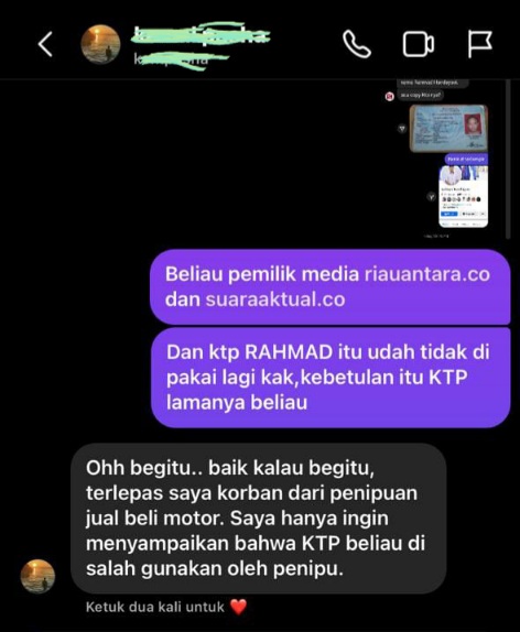 Modus Jual Beli Sepeda Motor, KTP Kader Nasdem Pekanbaru Rahmad Handayani Digunakan Pelaku