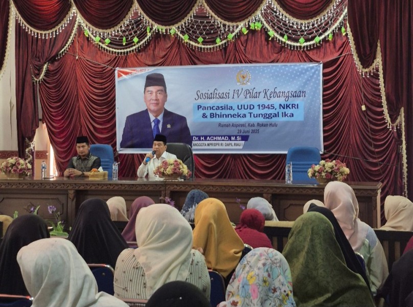 Dihadiri 150 Orang Peserta, Achmad Sosialisasikan 4 Pilar Kebangsaan di Pasir Pengaraian