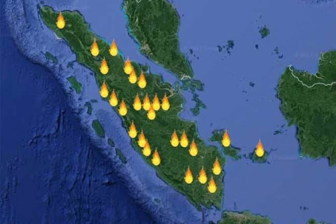 Membara, 694 Titik Panas Terpantau di Wilayah Sumatera, 259 Hotspot Terdeteksi di Riau, 42 Titik Dipastikan Karhutla