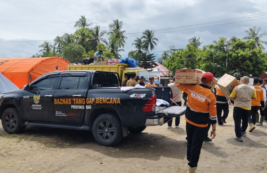 Hasil Donasi Donatur, Baznas Riau Salurkan Bantuan Kemanusian Untuk Korban Bencana