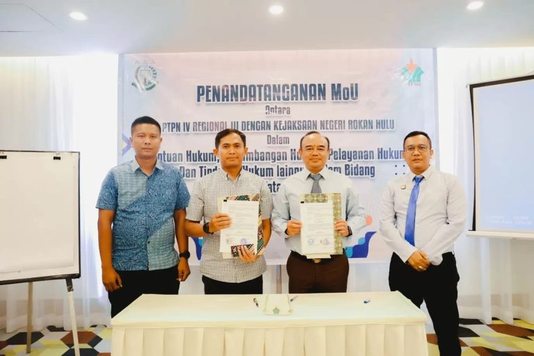 Jaga Aset, PTPN IV Palmco Lakukan MoU dengan Kejari Rohul