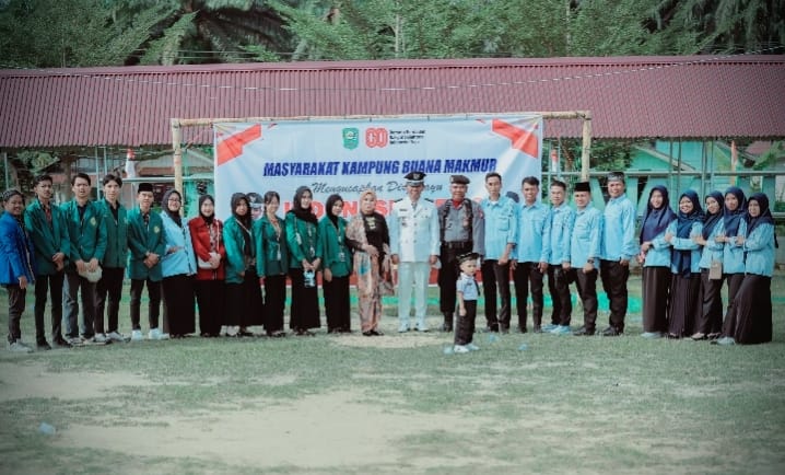 Mahasiswa KKN-MAS Kelompok 140 Ikut Sukseskan Upacara HUT ke-80 RI di Desa Buana Makmur